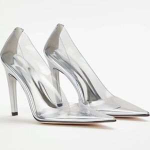 ** Wedding Alert** Cinder F***ing Rella Clear New in Box Good American heel Sz 7